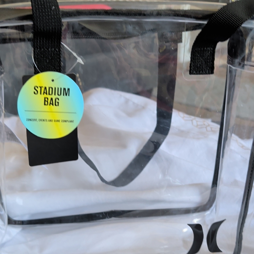 Hurley Clear Tote with Black Trim and Logo